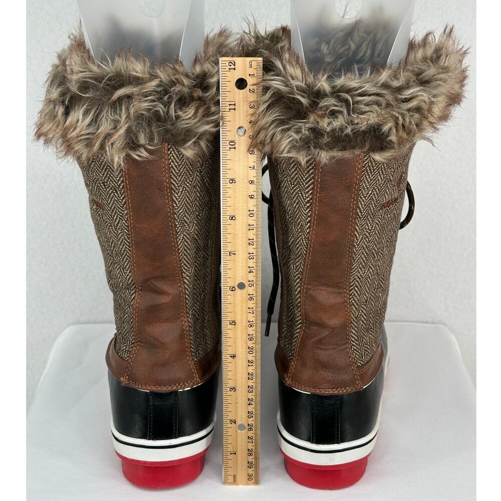Dream Pairs Brown Mid Calf Fur Snow 3M Thinsulate Water Resistant Boots 9 - Picture 5 of 9